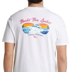 Tommy Bahama White Tee with Pink Logo